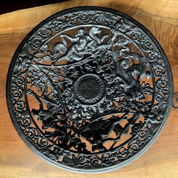 ROBERT EMIG 1930s Greek Mythology Cast Iron Pedestal Dish - Picture 2 of 6